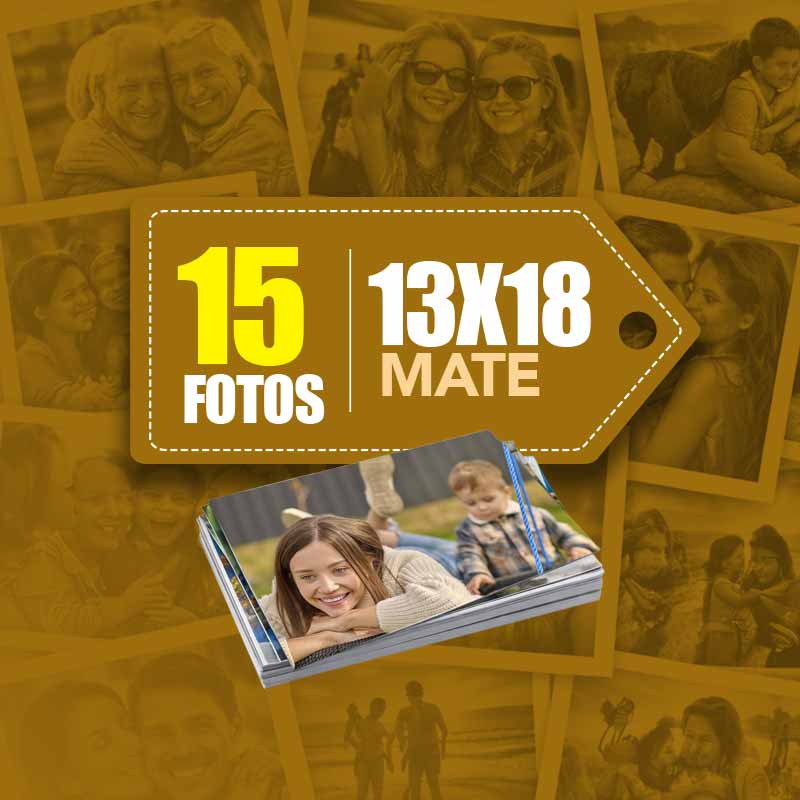 Pack de 15 fotos 13x18 Mate