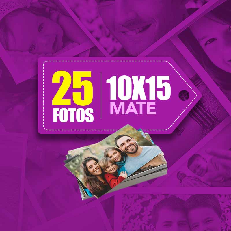 Pack de 25 fotos 10x15 Mate